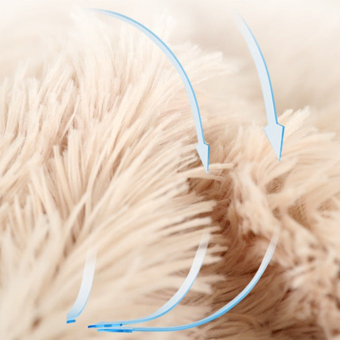 Close-up of the long, soft plush pile of the blanket