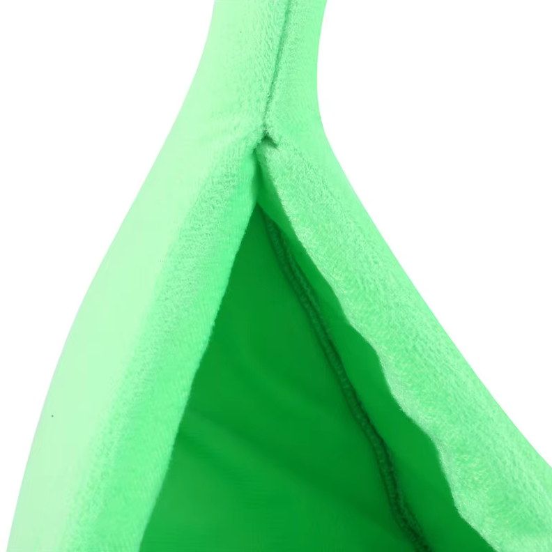 Close view of the stalk end and hollow of the green banana cat bed