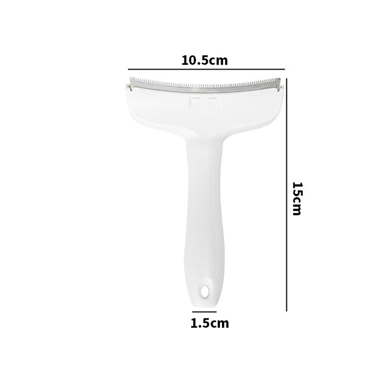 The large white deshedding comb: blade 10.5 cm wide, 15 cm long