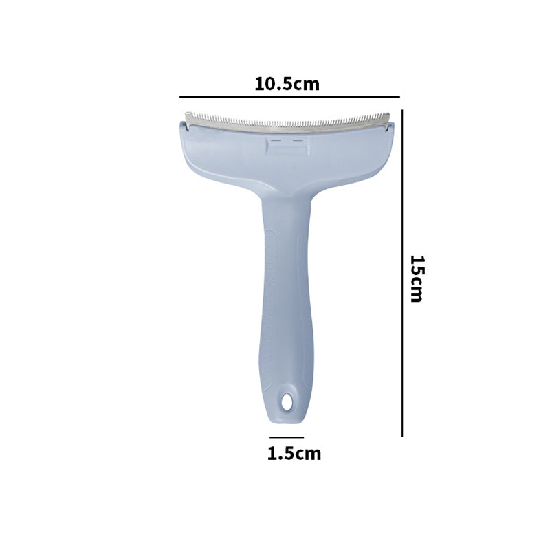 The large blue deshedding comb: blade 10.5 cm wide, 15 cm long