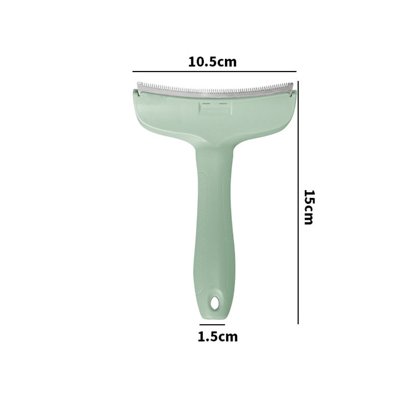 The large green deshedding comb: blade 10.5 cm wide, 15 cm long